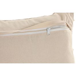 DKD Home Decor Cushions abril 25 natur a Cojín Boho Crudo de Algodón 45x45 cm hecho a mano con cremallera - Pack 2 Unidades