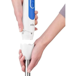 Braun MQ3000WH Batidora de Mano Smoothie Plus con Tecnología PowerBell Plus y Splash Control - Blanco y Azul