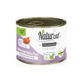 Naturcat Monoproteico Pavo Esterilizado Lata 6x200 gr Precio: 14.4999998. SKU: B1CCLRTE2A