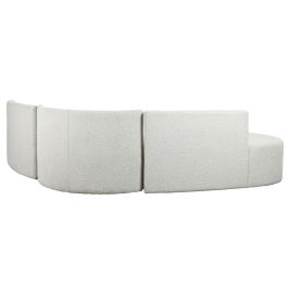 DKD Home Decor Sofá Moderno Modular de Poliéster y Madera, Blanco Roto 250x241x66 cm, Asiento 40 cm