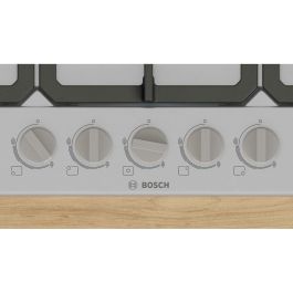Bosch PGQ7B5K90 Placa de Gas Serie 4, 5 Fuegos, Acero Inoxidable, 52 x 75 x 4.5 cm