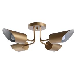 DKD Home Decor Lámpara de Techo Moderna Dorada Metal 4 Focos 67 x 20 x 67 cm