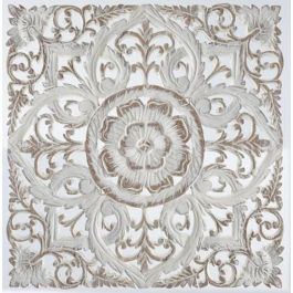 DKD Home Decor Cuadro Mural Decorativo de Pared Estilo Indio Mandala Blanco MDF 60x60x2 cm Precio: 60.5. SKU: S3029478
