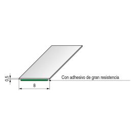 FBS Perfil Adhesivo Alu - Tape 0,5 Grueso 25M Negro Mate, Cromo, Plata Mate Acabado Plata Mate Ancho 8 Fbs