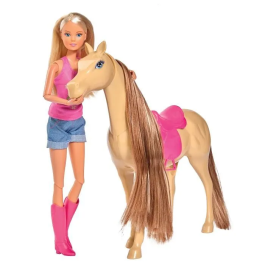 Simba Steffi Love Adorable Caballo - Muñeca con Caballo de 29 Cm