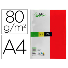 Liderpapel Papel Color A4 80gr Rojo Paquete 100 Hojas Precio: 4.49999968. SKU: B1EWJTV92D