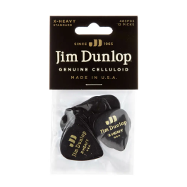Dunlop Pack 72 Púas Genuine Celluloid Classic Negra - X Heavy