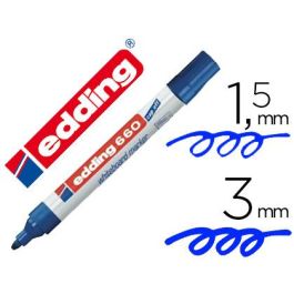 Rotulador Edding Para Pizarra Blanca 660 Color Azul Punta Redonda 1,5-3 mm Recargable 10 unidades