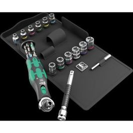 Wera 8009 Juego de Enchufes Zyklop Pocket Set 3, Llave Carraca / Destornillador 1/4" Métrico, 27 Piezas