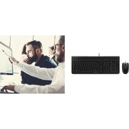 CHERRY DC 2000 Teclado y Ratón Alámbrico USB QWERTY Nórdico Negro, Interruptor Mecánico para Oficina