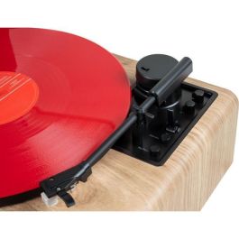 THOMSON THO1720570879525 Microcadena Bluetooth con Tocadiscos, Radio FM/CD/MP3/USB, 60W, Negro/Madera