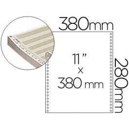 Fabrisa Papel continuo 380x11 pautado 70 g/m² caja de 2500 hojas calidad offset Precio: 94.50000054. SKU: B1APXP3TGV