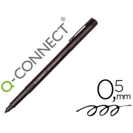 Rotulador Q-Connect Retroproyeccion Punta Fibra Super Fina Redonda 0.5 mm Permanente Negro 10 unidades