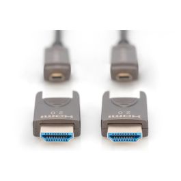 Digitus Cable HDMI Fibra Óptica Híbrido AOC Desmontable 4K 30m Negro
