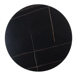 Mesa Comedor Negro Piedra Sinterizada 100 X 100 X 75 cm