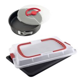 Dr Oetker FAC1702339416420 Bandeja de Horno Bake and Go con Tapa y Molde Desmontable - 42 x 29 cm