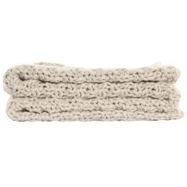 DKD Home Decor Manta de Sofá de Punto Urban 2c25 Beige 170x130 cm de Poliéster y Acrílico, Densidad 470 gsm, Pack de 2 Unidades