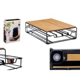 Organizador de Cápsulas de Café Kinvara W6358S-B NESPRESSO L Marrón Negro Metal Bambú 21 x 57 x 8,5 cm Precio: 67.99000043. SKU: B1B3RYDDP9
