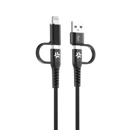 Cable USB a USB-C y Lightning Celly USBC4IN1BK Negro 2 m Precio: 33.2750003993. SKU: B1ABBXHY2K