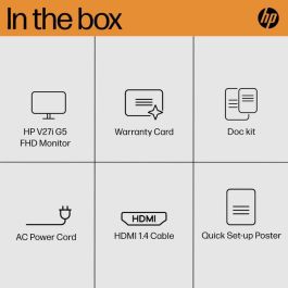 HP V27i G5 Monitor FHD de 27 Pulgadas (68.6 cm) para Productividad, Trabajo y Estudio con Pantalla Nítida y Diseño Sencillo. HP V27i G5 Monitor FHD de 27 Pulgadas (68.6 cm) para Productividad, Trabajo y Estudio con Pantalla Nítida y Diseño Sencillo.