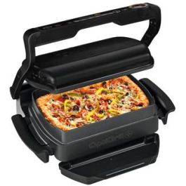 Tefal Tischgrill OptiGrill GC7148 Parrilla de sobremesa Negro, Acero Inoxidable, 600 cm², 6 Programas