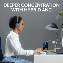 Logitech Zone Wireless 2 Auriculares Inalámbricos con Cancelación de Ruido Híbrida y Claridad de Llamada Avanzada, Batería Reemplazable