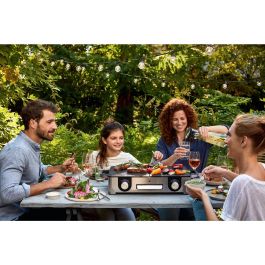 WMF 0415280011 Lono Master - Grill Eléctrico de Mesa 2400W, Superficie 280x500mm, Acero Inoxidable, Antiadherente