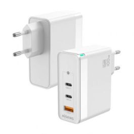Aisens Cargador GaN 100W con 2 USB-C PD3.0 QC4.0 QC5.0 y 1 USB-A QC3.0, Blanco Aisens Cargador GaN 100W con 2 USB-C PD3.0 QC4.0 QC5.0 y 1 USB-A QC3.0, Blanco