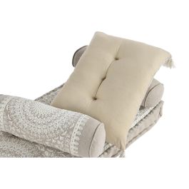 DKD Home Decor Sillon Rajna de Algodón Beige Blanco - Set de 4 - Ancho 90cm x Fondo 56cm x Alto 55cm - Asiento 16 cm