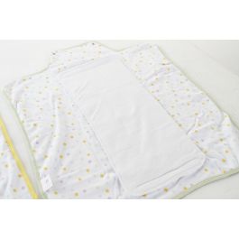 DKD Home Decor Cambiador Baby De Viaje 40x22 cm (1 cm Grosor) Amarillo Verde 80% Algodón 20% Poliéster Pack 2