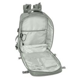 Safta Mochila de Viaje y Cabina para Portátil de 15,6 pulgadas, con Licencia Oficial Real Madrid, Color Gris - Medidas 29x44x19 cm