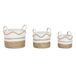 DKD Home Decor Cesta Boho de Seagrass y Algodón Blanco Natural 30x30x30 cm – Set de 3 Cestas Decorativas Precio: 78.95000014. SKU: B13SWJLNTT