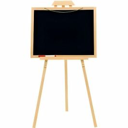 Jeujura Caballete de Madera Creativo con Pizarra Reversible Magnética para Tiza y Fieltro, incluye Letras, Tiza y Caja, 105cm, +3 años