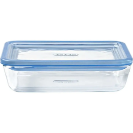 Pyrex 3426470296250 Juego de 3 Recipientes con Tapa de Vidrio Rectangular 1,5 L