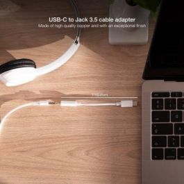Adaptador USB-C a Jack 3.5 mm NANOCABLE 10.24.1205-W Blanco (1 unidad)