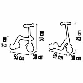 Smoby SMO750615 Patinete Draisiana Reversible 2 en 1 Transformable en Patín de 3 Ruedas