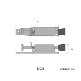 Freno de puerta 120mm plata