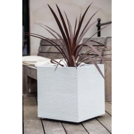 Eda Maceta Cuadrada Graphit - 39 x 39 x 43 cm - Capacidad 35 L - Ceruse Blanco