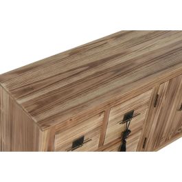 Mueble de TV Home ESPRIT Negro Natural Abeto Madera MDF 130 x 24 x 51 cm