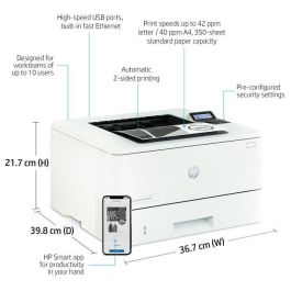 HP 4002dne Impresora Láser LaserJet Pro - Máxima Productividad, Altas Velocidades, Gestión Sencilla, HP+