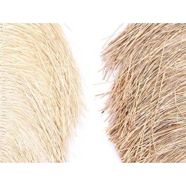 Giftdecor Colgante Hoja Palma Grande 2 Colores Surtidos Fibra Natural Rattan Metal 63x90x1 cm (Set de 12)