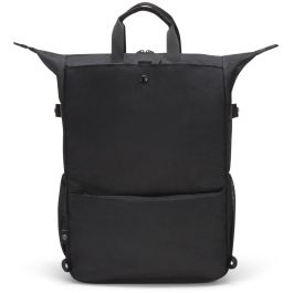 DICOTA Eco Backpack Dual GO Mochila para Portátil 13-15.6" Negro de PET Reciclado con Compartimento para Tablet y Bolsillo Frontal