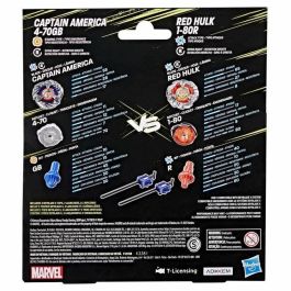 Hasbro HASG1690ES0 Beyblade X Multipack Top Capitán América 4-70 GB vs. Hulk Rojo 1-80 GB, a partir de 8 años