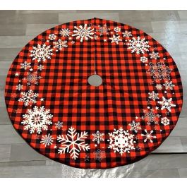 DKD Home Decor Base Árbol Navidad Poliester Rojo Blanco Tartán 121 x 121 x 1 cm (2 Unidades) Precio: 23.50000048. SKU: B1E7T54NYY