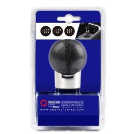 Sparco Pomo Lazio SPC0105CH Cromado-Negro Aluminio y Polipiel Diseño Deportivo