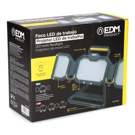Edm Power Work AM3 Foco LED de Trabajo Portátil 25W 2500 Lúmenes 3 Modos de Luz IP44 con Batería Recargable 8h Autonomía