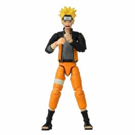 Bandai Figura Anime Heroes Naruto Shippuden Naruto Uzumaki Batalla Final 17 cm con manos extra, amarillo y negro