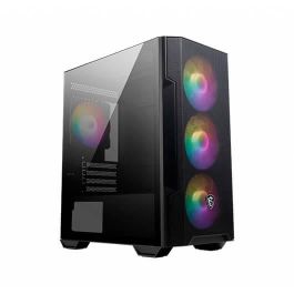 MSI MAG FORGE M100R Carcasa de Ordenador Midi Tower Negra con Detalles Transparentes