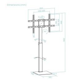 TooQ Soporte de Suelo Giratorio/Rotable FS2286M-B para TV 37-70" hasta 40kg, Negro, Rotación 90°