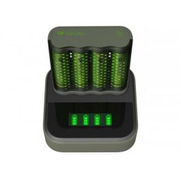 GP M451 D451 ReCyko Cargador Rápido con Dock para Baterías NiMH AA 2600mAh y AAA – Pantalla LCD Gris